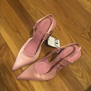 Zara Women's Pink Slingback Heels
